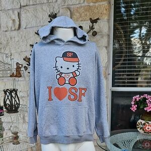 Vintage Gray Hello Kitty SF Hoodie "I LOVE SAN FRANCISCO" Sweatshirt XL
